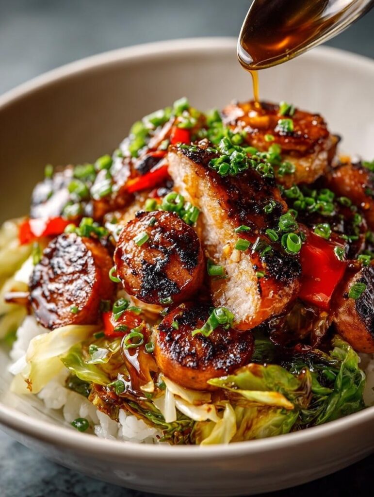 Beef Sausage Cabbage Stir