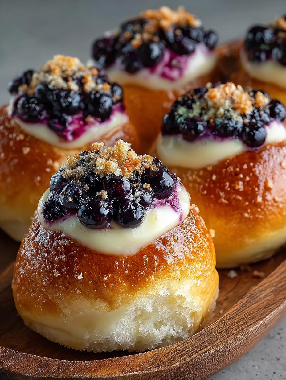 Blueberry Cheesecake Brioche Buns