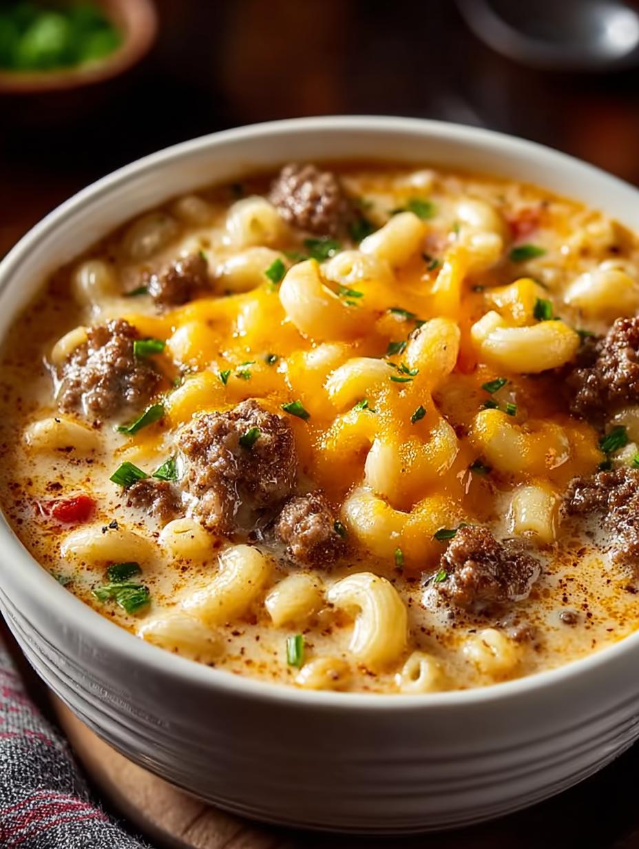 Cheeseburger Macaroni Soup