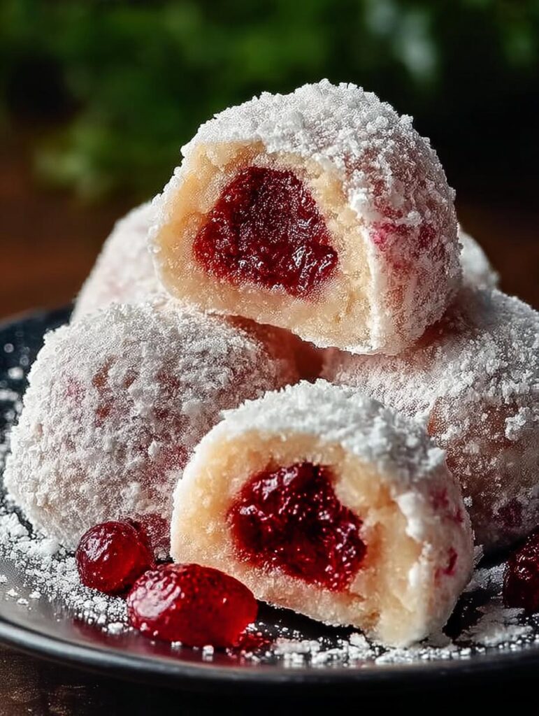 Cherry Snowball Cookies