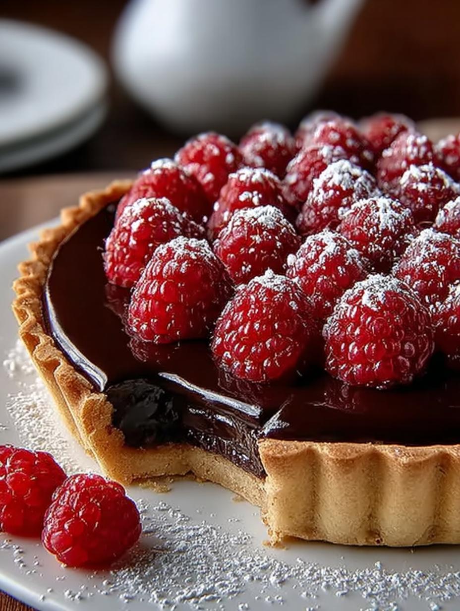 Chocolate Ganache Raspberry Tart: 7 Steps to Decadence - Chocolate Ganache Raspberry Tart - main visual representation