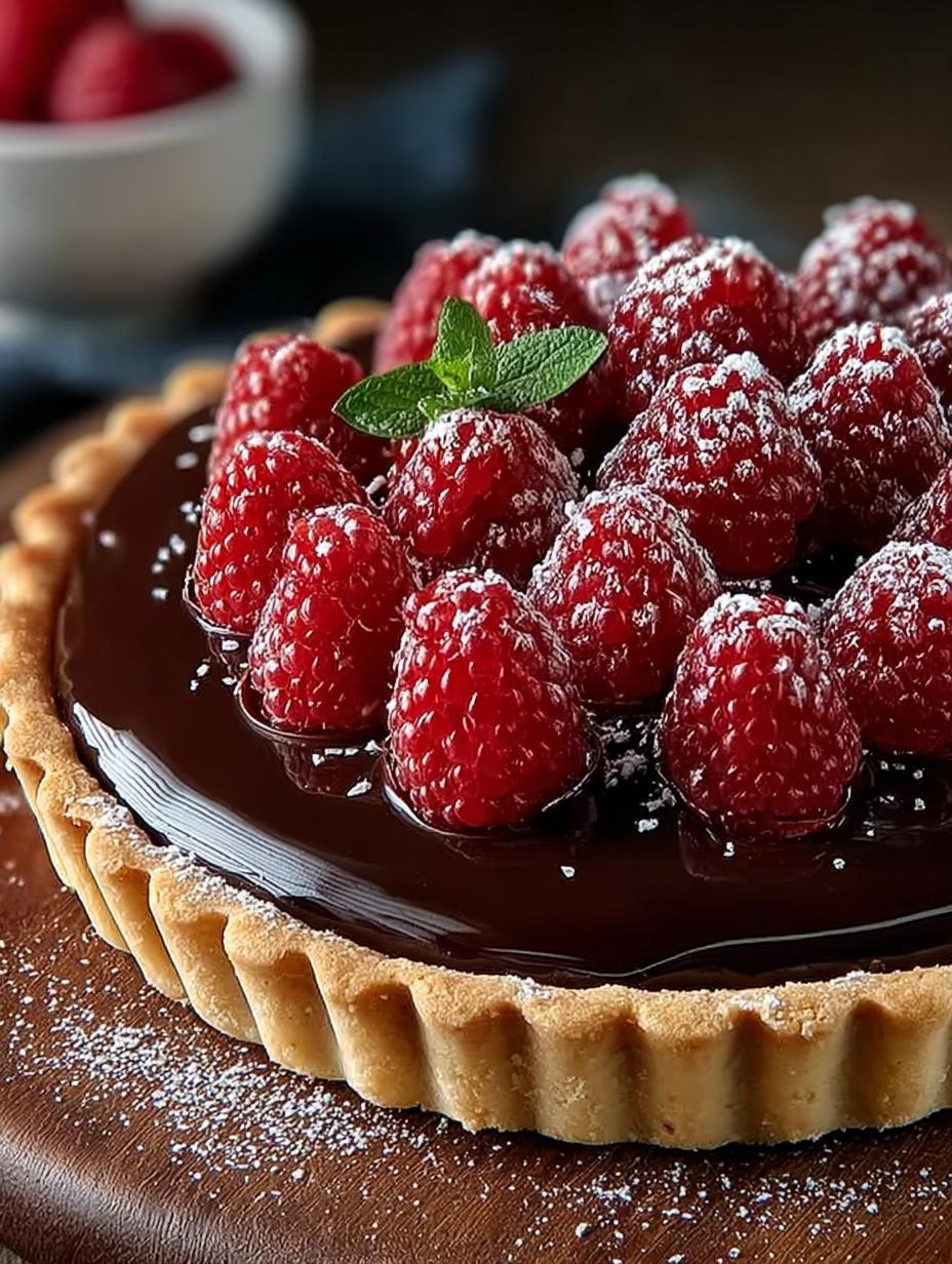 Chocolate Ganache Raspberry Tart