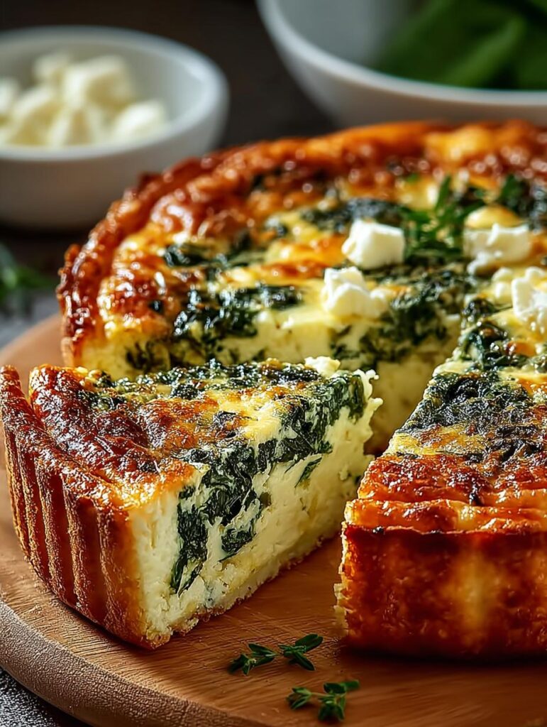 Cottage Cheese Spinach Crustless