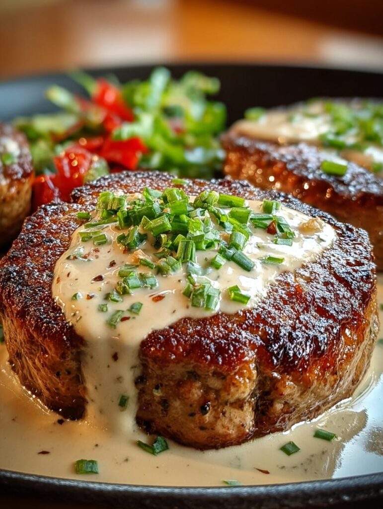 Creamy Whiskey Hamburger Steaks