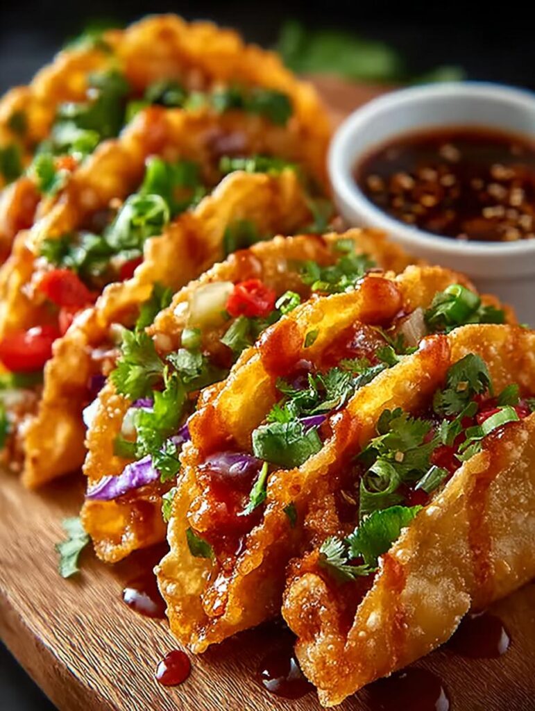 Crispy Chicken Wonton Tacos