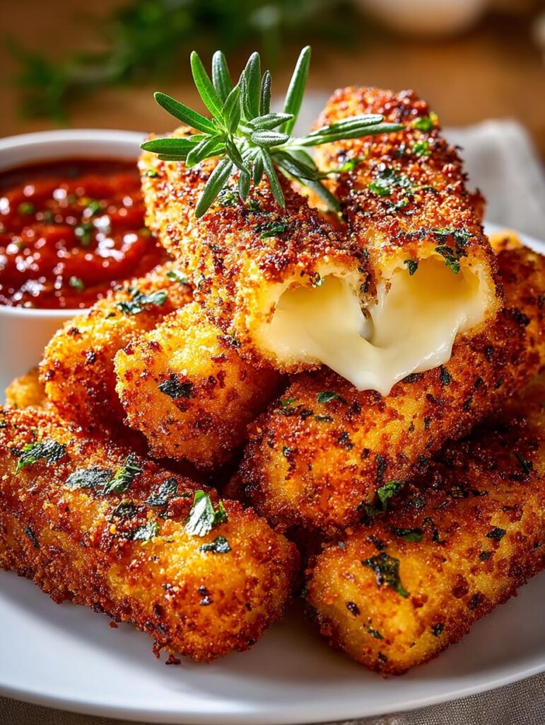 Crispy Mozzarella Sticks Irresistibly
