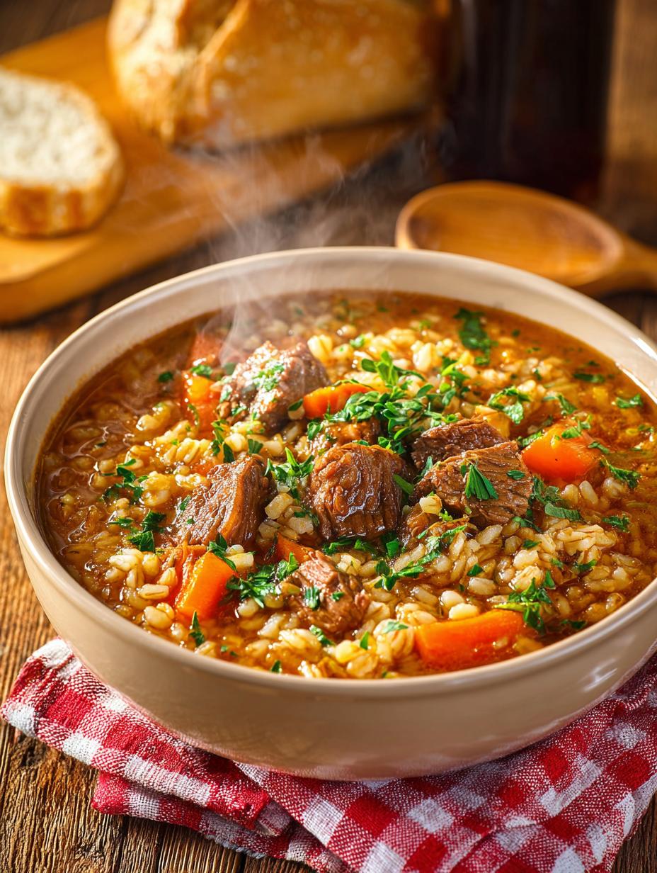 Crockpot Beef Barley Soup: 7 Hearty Comforting Servings - Crockpot Beef Barley Soup - main visual representation