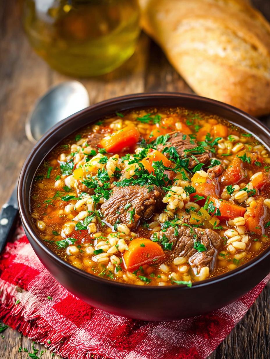 Crockpot Beef Barley Soup: 7 Hearty Comforting Servings - Crockpot Beef Barley Soup - additional detail