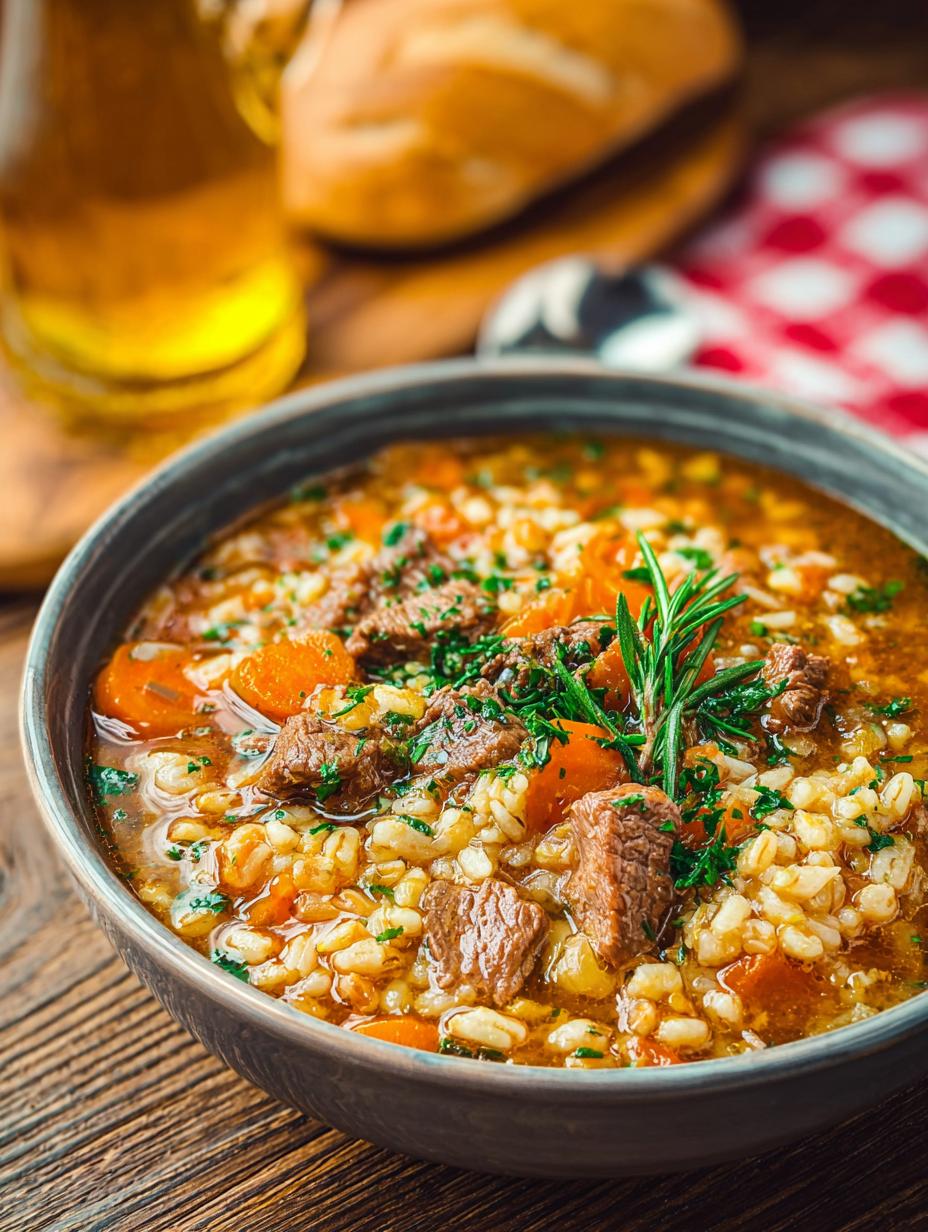 Crockpot Beef Barley Soup