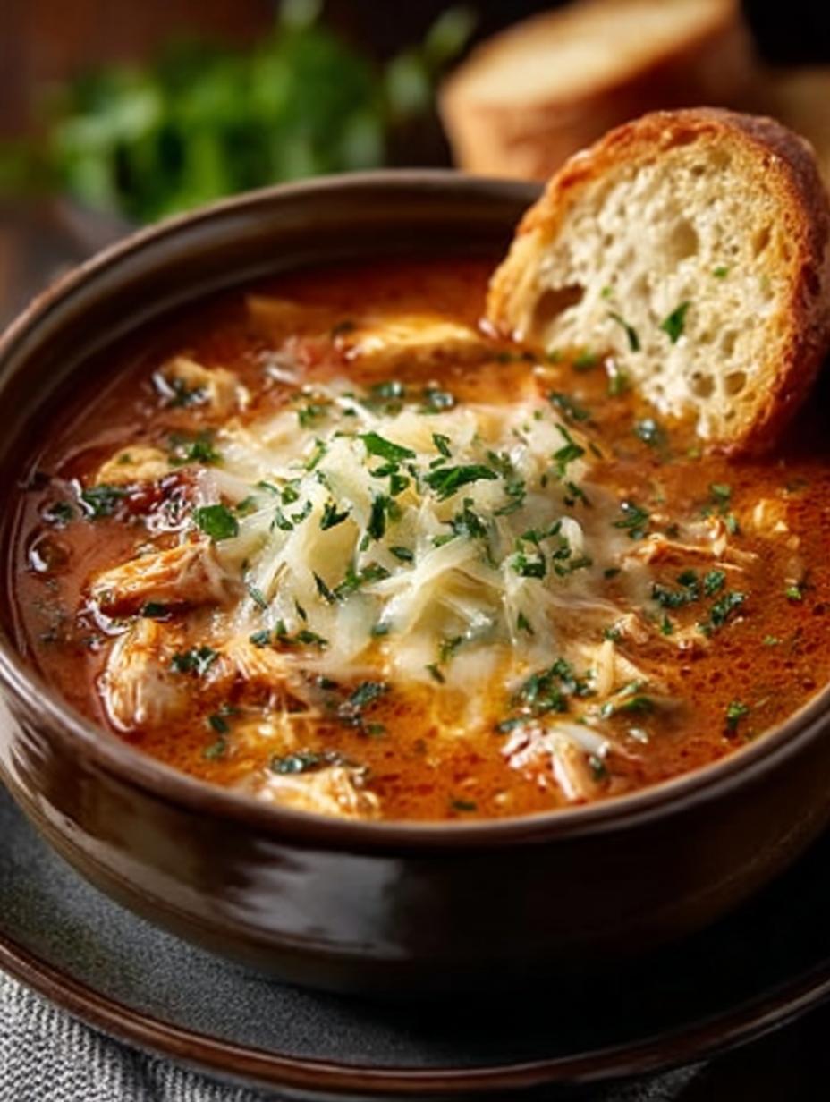 Crockpot Chicken Parmesan Soup