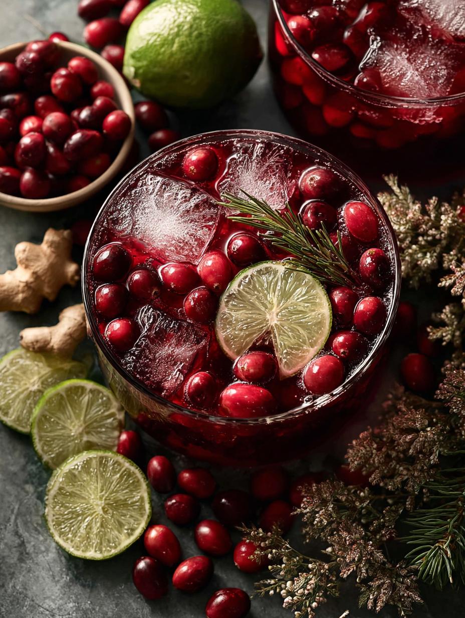 Festive Cranberry Ginger Punch: 8 Joyful Servings 5 Festive Cranberry Ginger Punch: 8 Joyful Servings - Festive Cranberry Ginger Punch - main visual representation