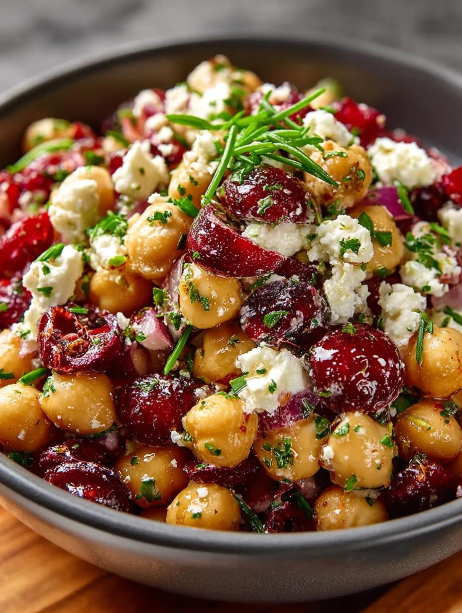 Feta Cranberry Chickpea Salad