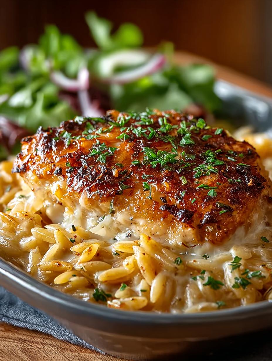 French Onion Chicken Orzo