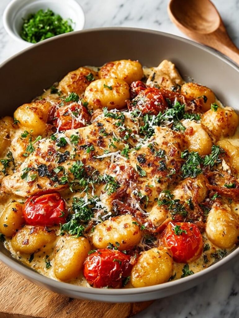 Garlic Chicken Gnocchi Skillet