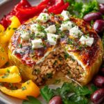 Greek Ground Chicken Stuffed