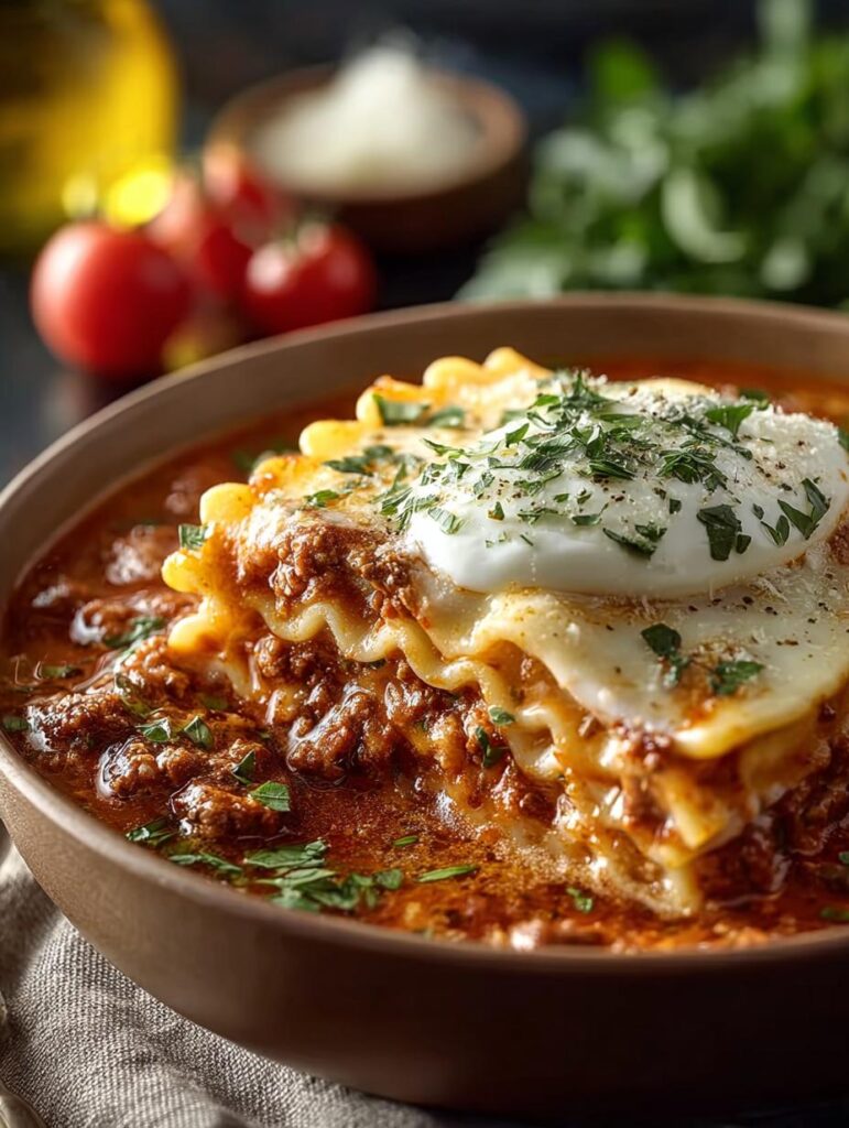 Healthy Lasagna Soup with