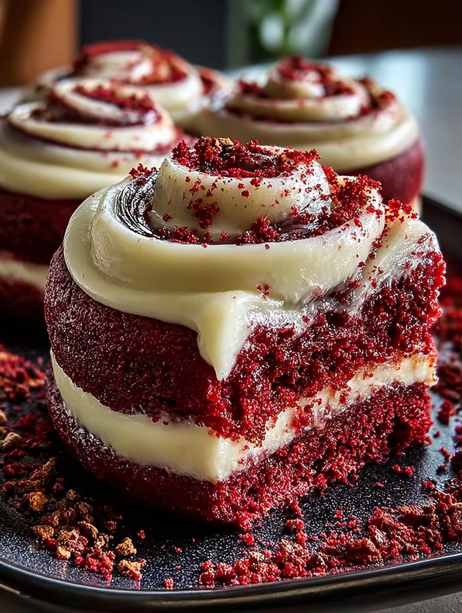 Heavenly Red Velvet Cinnamon Rolls: 12 Ways to Indulge - Heavenly Red Velvet Cinnamon - additional detail