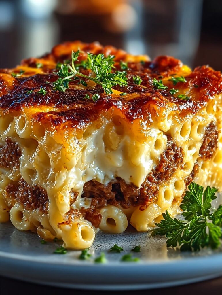 Mac Cheese Meatloaf Casserole