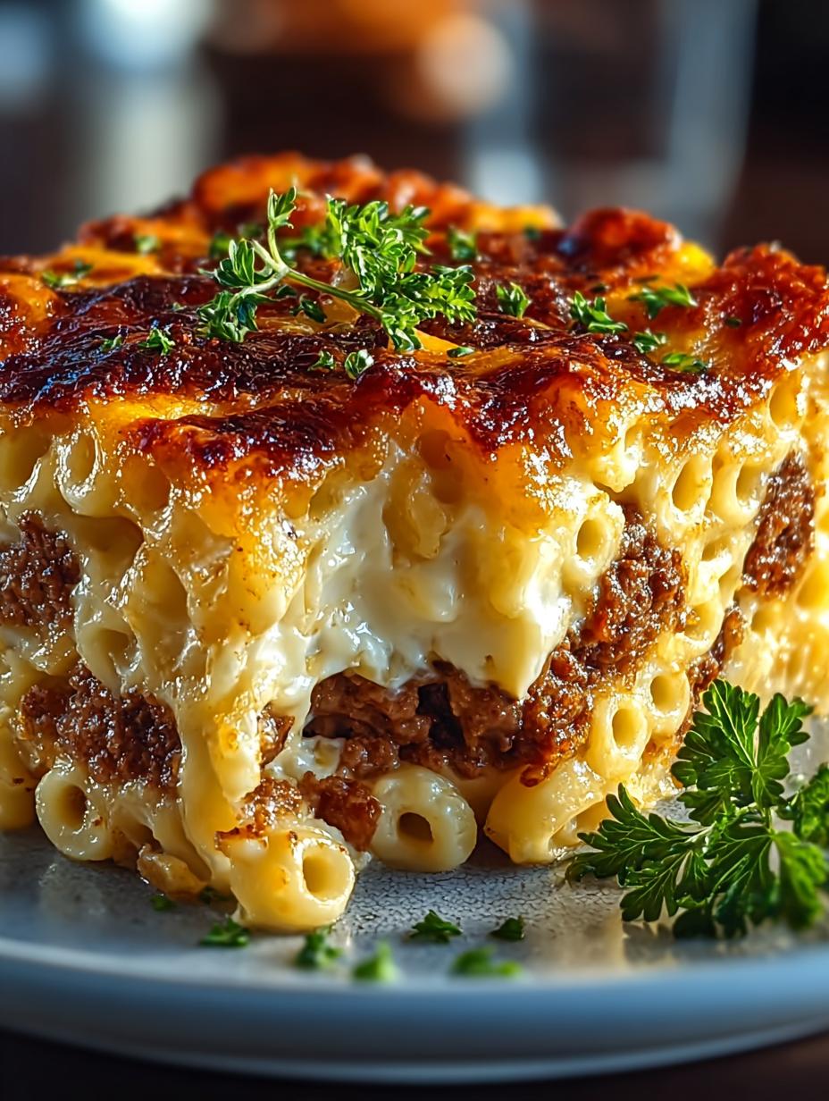 Mac Cheese Meatloaf Casserole