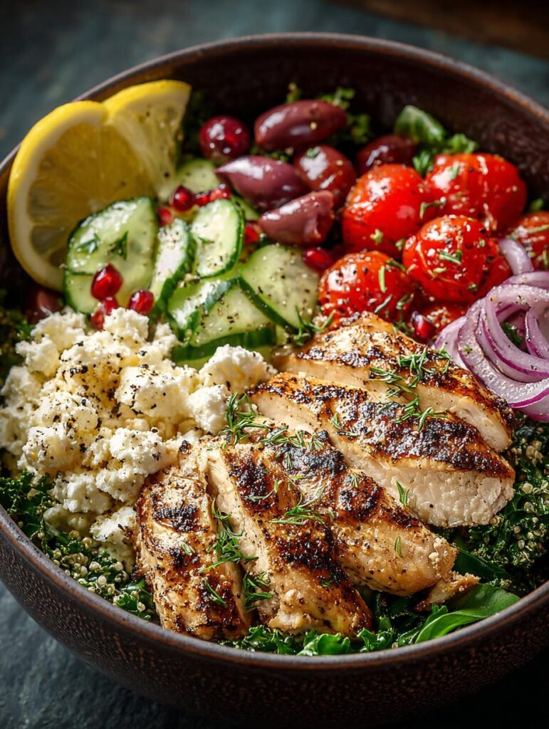 Mediterranean Chicken Bowls Lemon