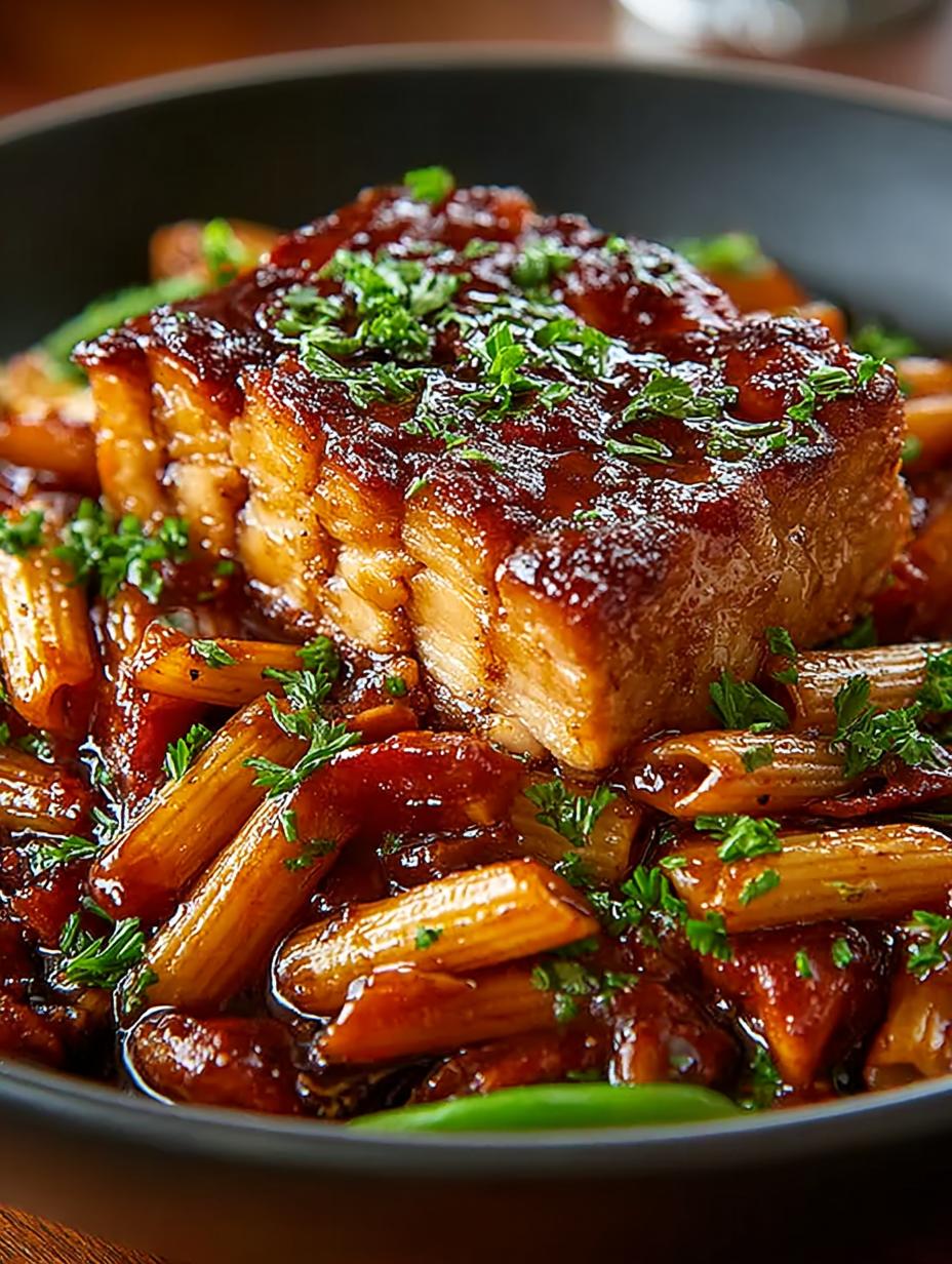 One Pan Tangy Honey BBQ Chicken Penne Recipe - One Pan Tangy Honey - additional detail