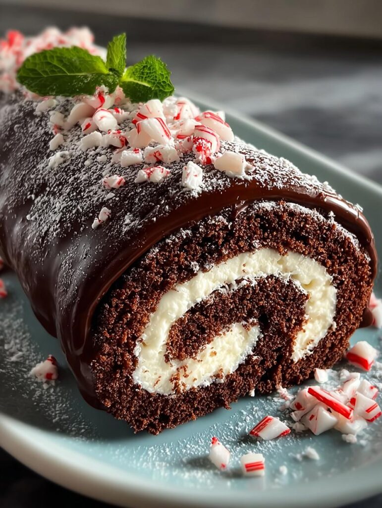 Peppermint Chocolate Roll Cookies