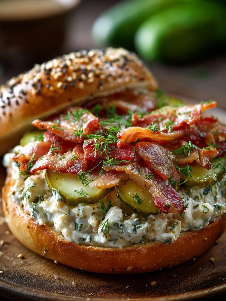 Pickle Bacon Chopped Bagel