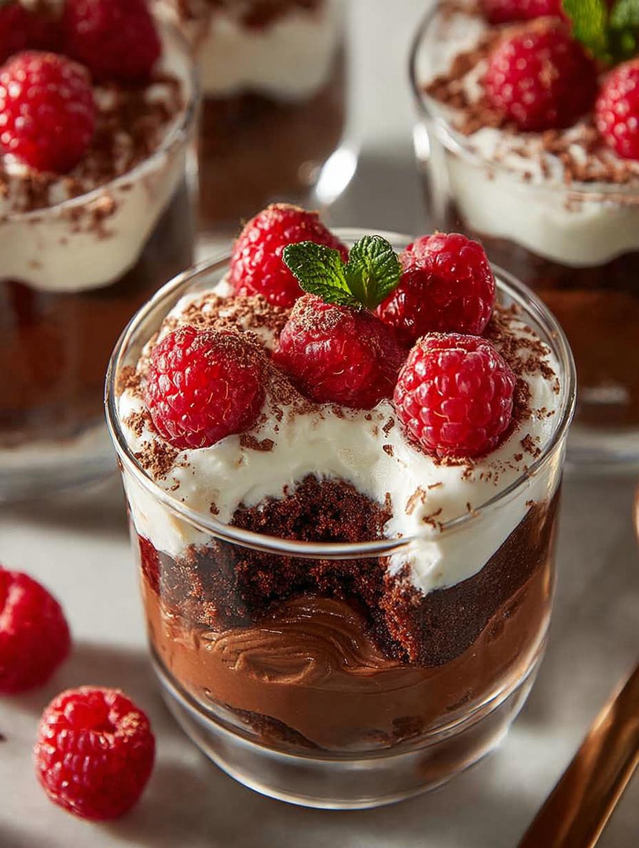 Raspberry Brownie Parfaits
