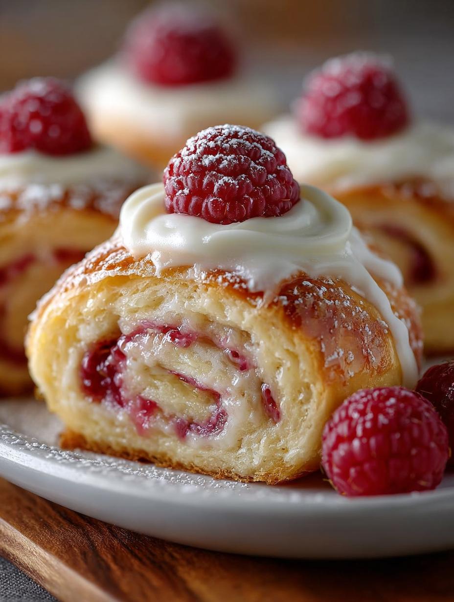 Delicious Raspberry Swirls with Vanilla pastries ready to be served
