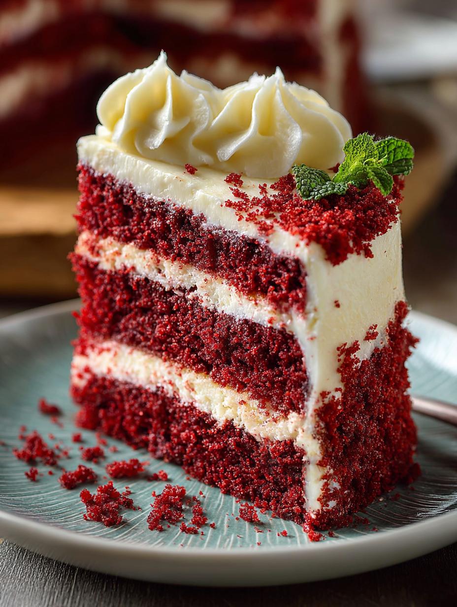 Delicious Red Velvet Cake Recipe with Cream Cheese Frosting 6 Delicious Red Velvet Cake Recipe with Cream Cheese Frosting - Red Velvet Cake - additional detail