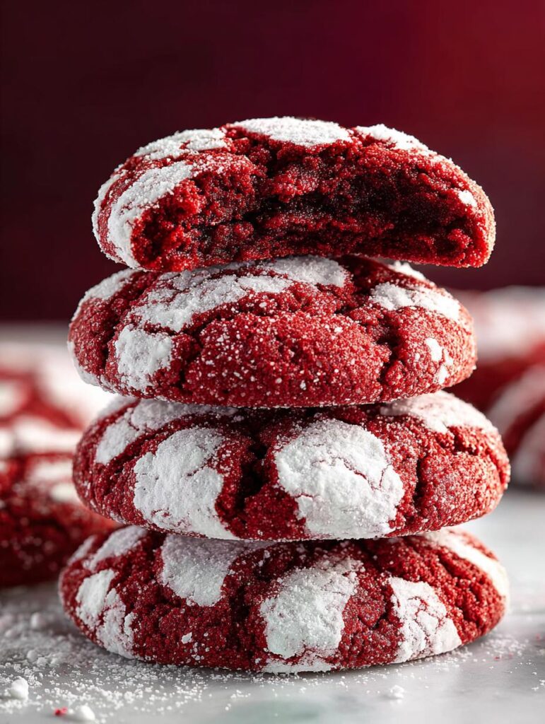 Red Velvet Crinkle Cookies
