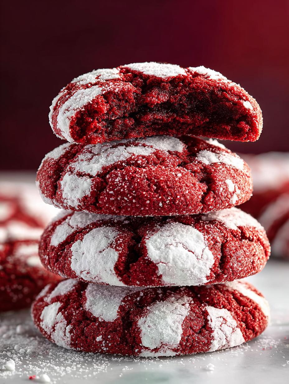 Red Velvet Crinkle Cookies