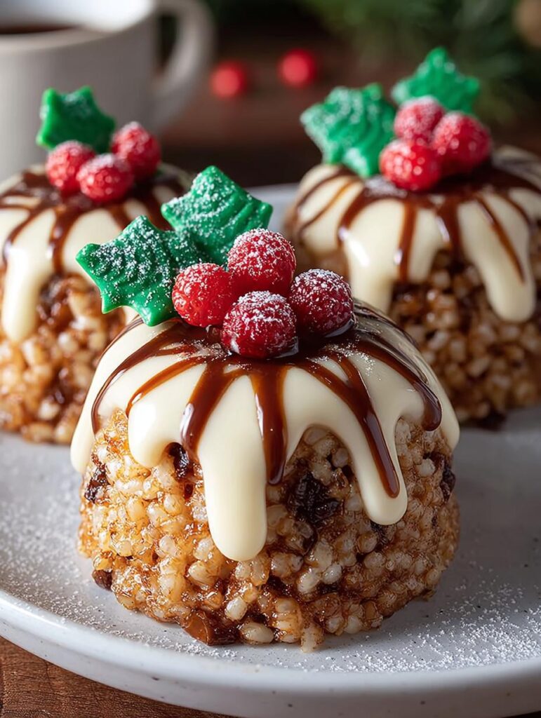 Rice Krispie Christmas Puddings