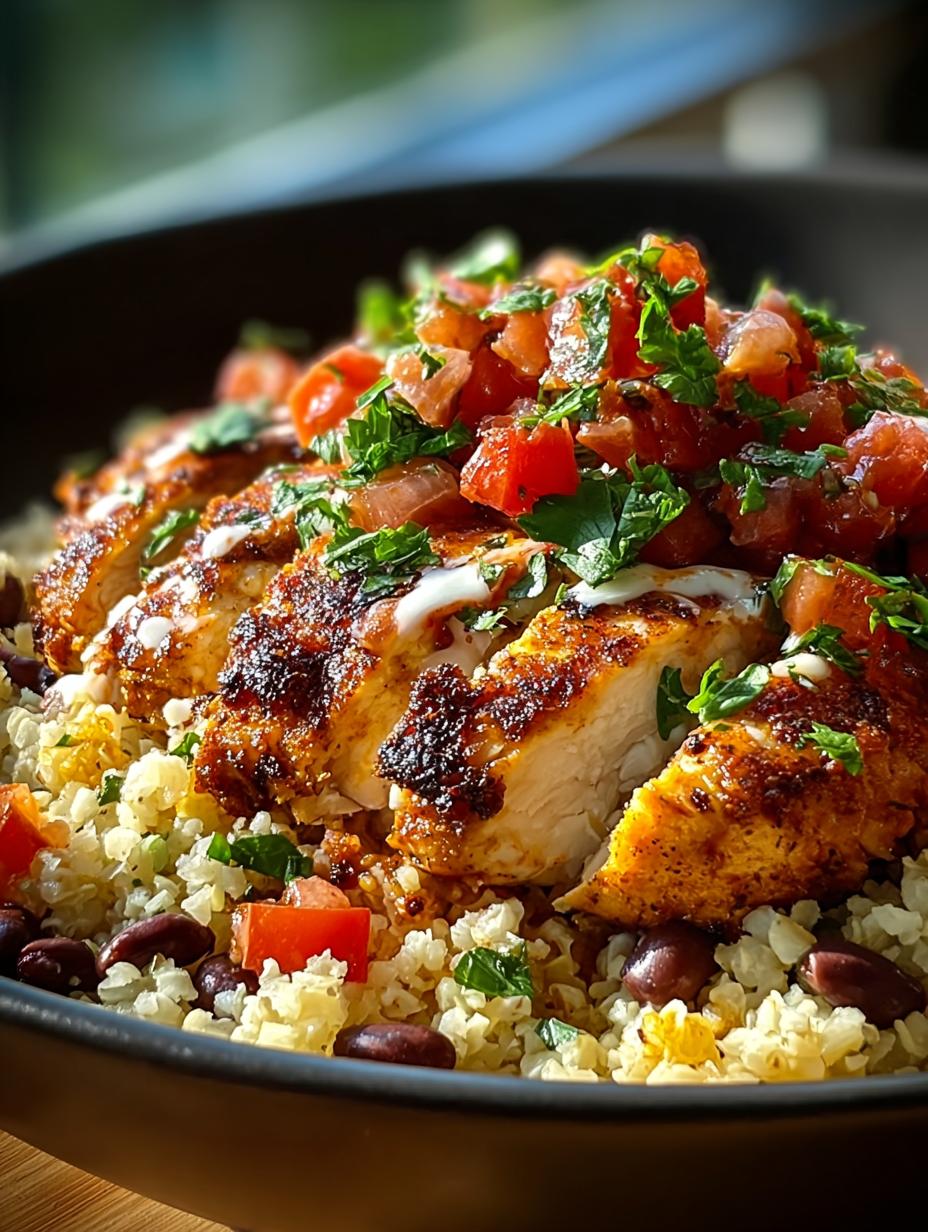Salsa Chicken Cauliflower Rice
