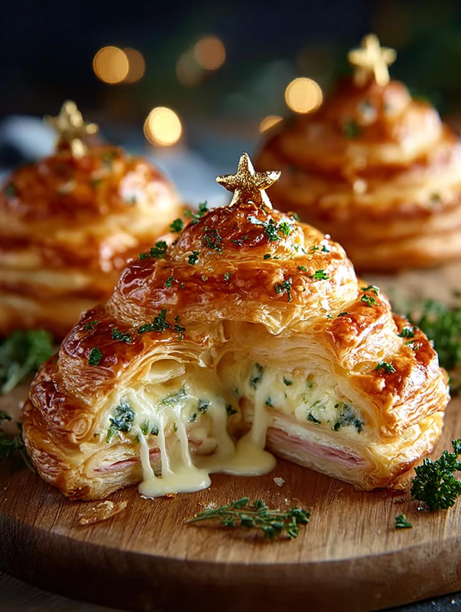 Savory Cheese Puff Pastry Christmas Trees for the Holidays - Savory Cheese Puff Pastry - additional detail