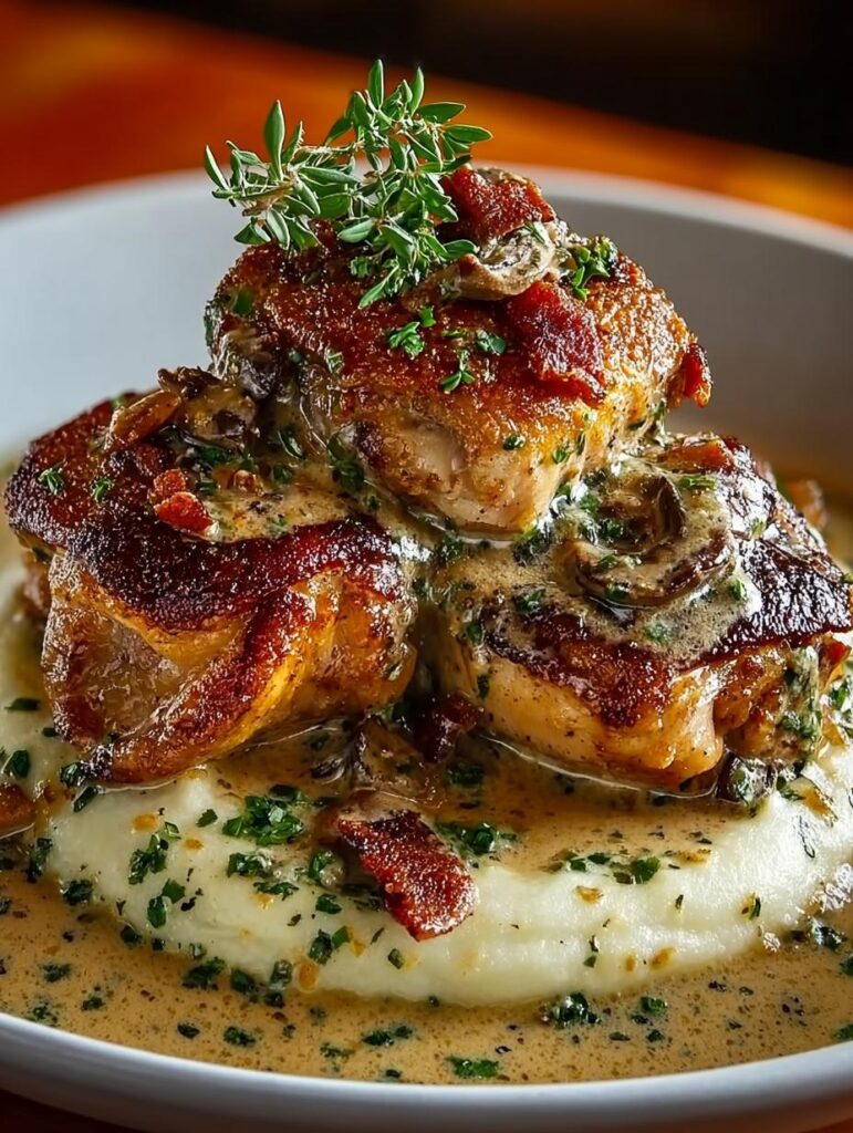 Smothered Chicken Thighs with