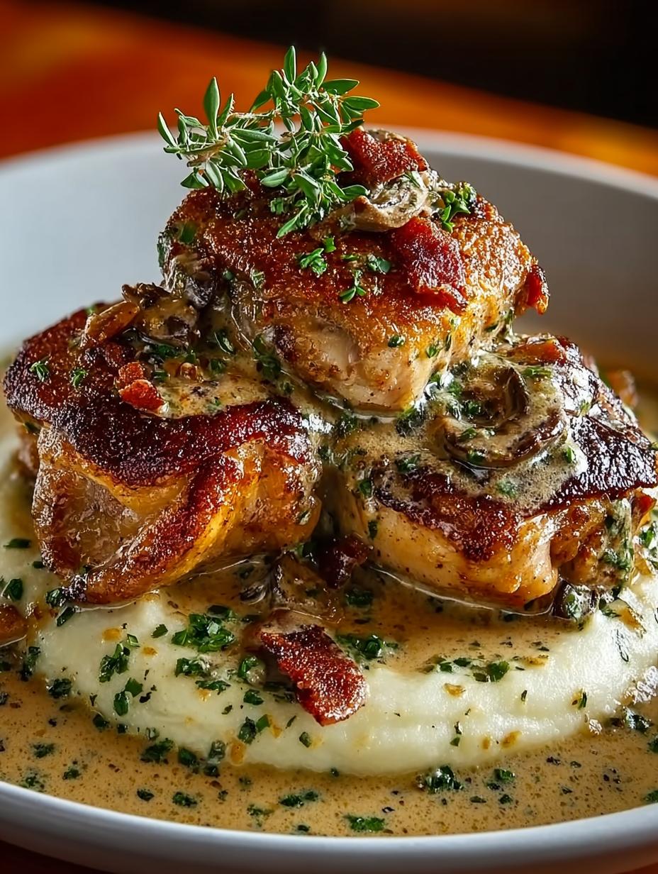 Smothered Chicken Thighs with