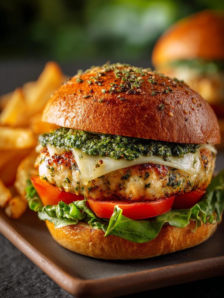 Spinach Chicken Burgers with