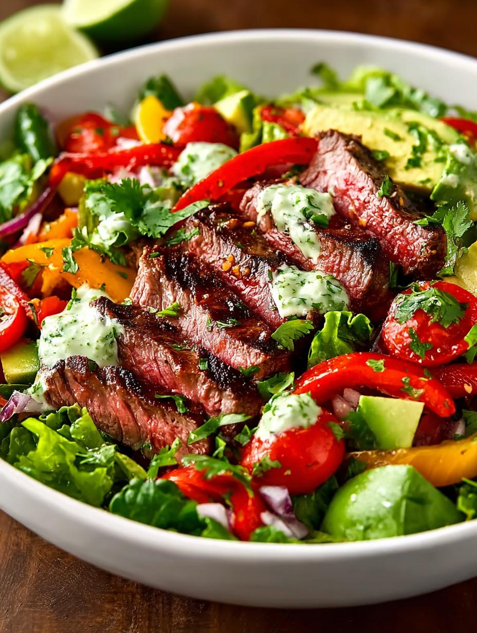 Steak Fajita Salad with Bold Cilantro Avocado Dressing 6 Steak Fajita Salad with Bold Cilantro Avocado Dressing - Steak Fajita Salad with - additional detail