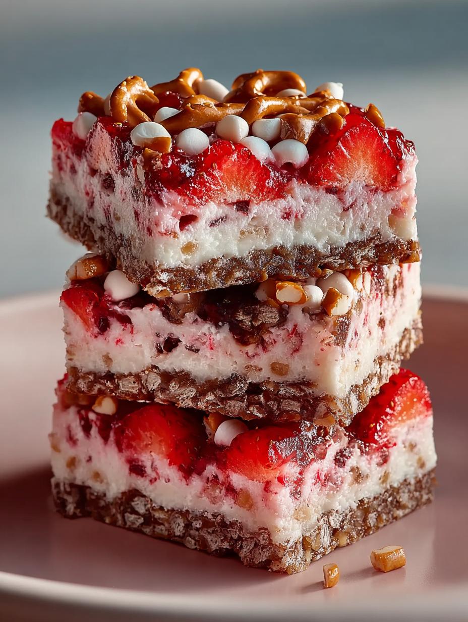 Strawberry Pretzel Marshmallow Treats