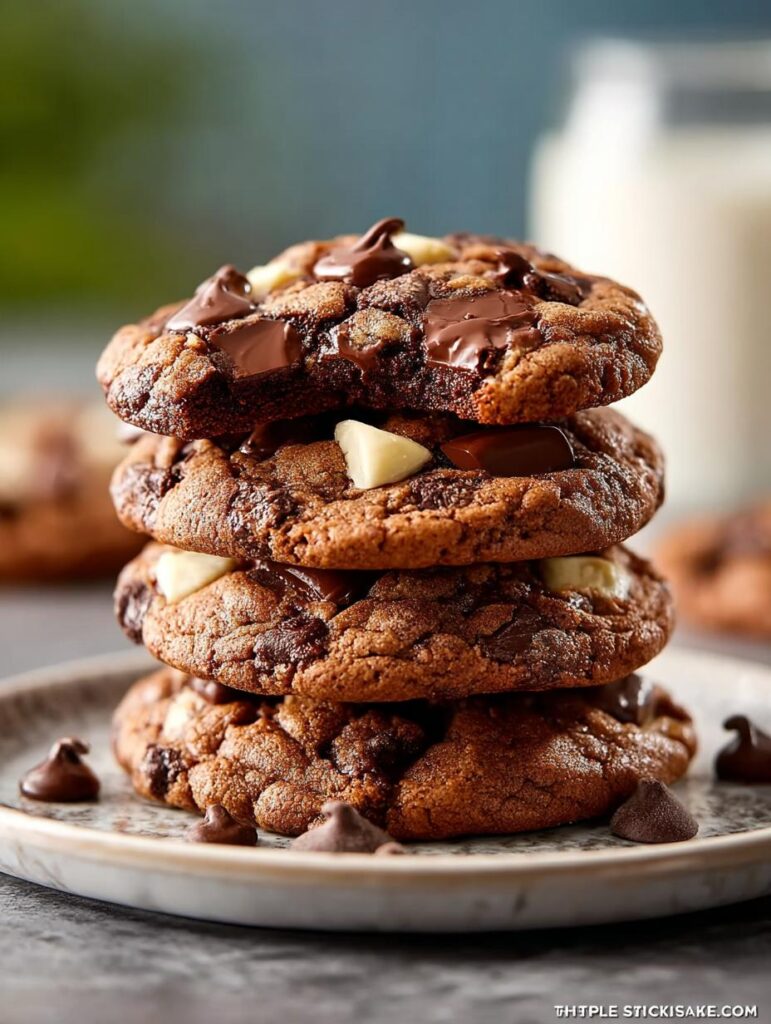 Triple Chocolate Chunk Cookies