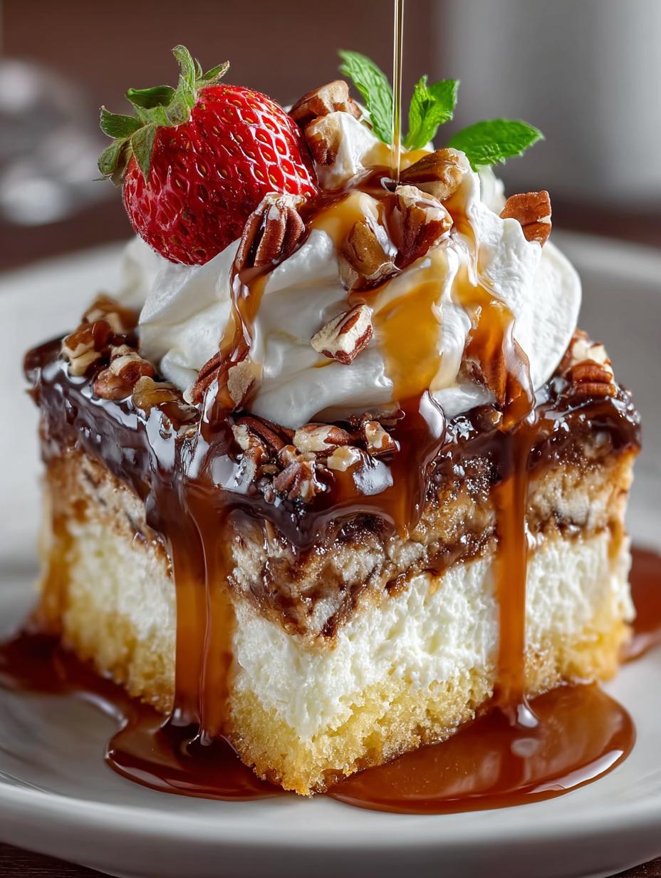 Turtle Poke Cake Dessert