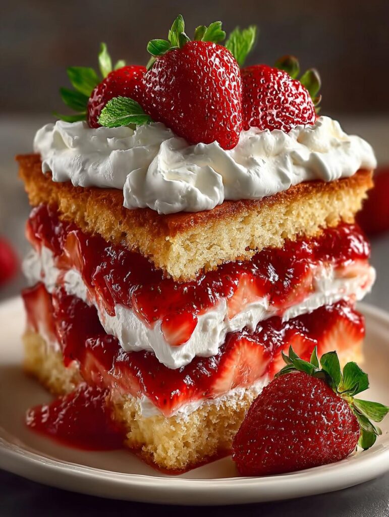 Unforgettable Strawberry Shortcake Cake