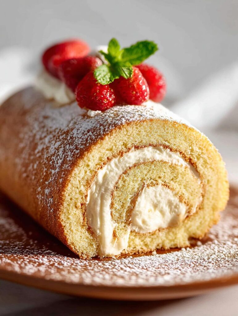 Vanilla Swiss Roll Cake