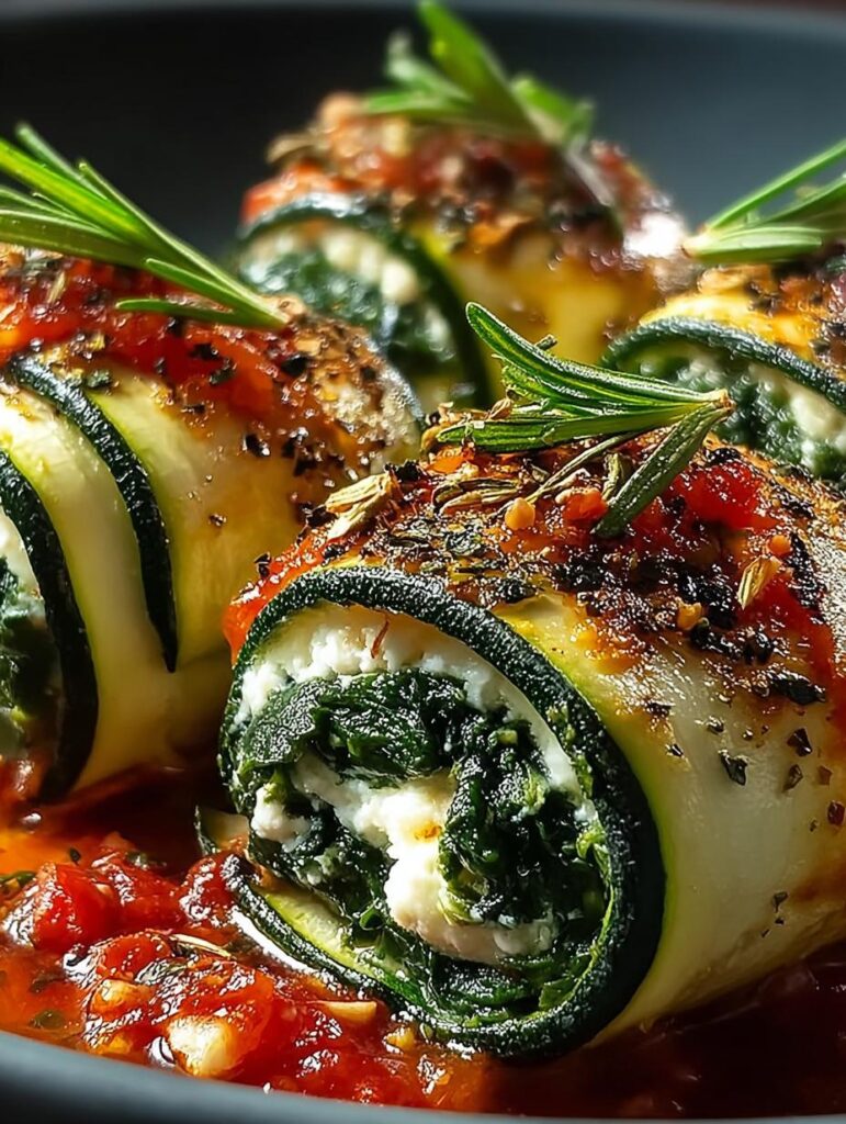 Vegan Zucchini Spinach Rollatini