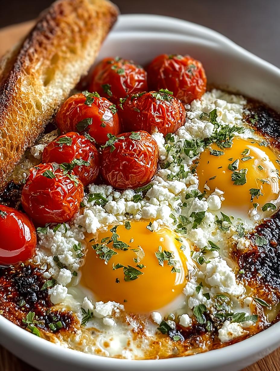 Baked Feta Eggs Breakfast