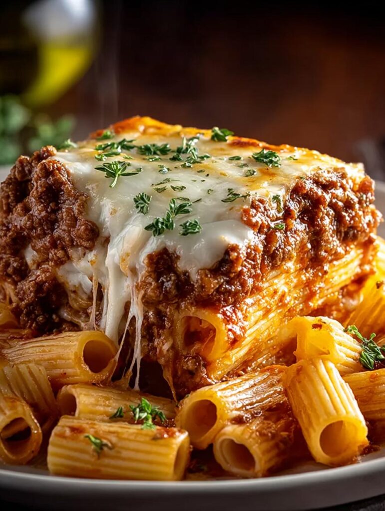 Baked Rigatoni Stuffed with