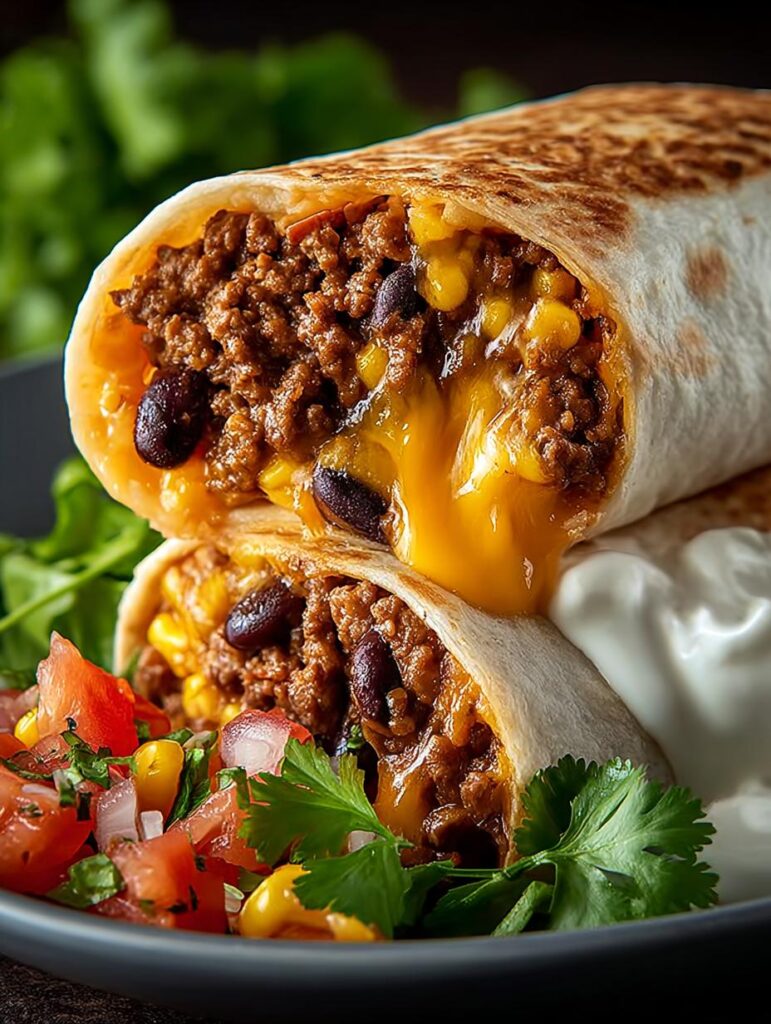 Beefy Melt Burritos