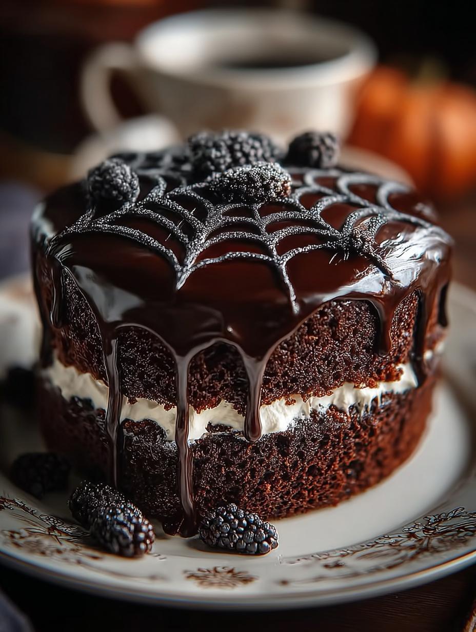 Black Velvet Halloween Cake