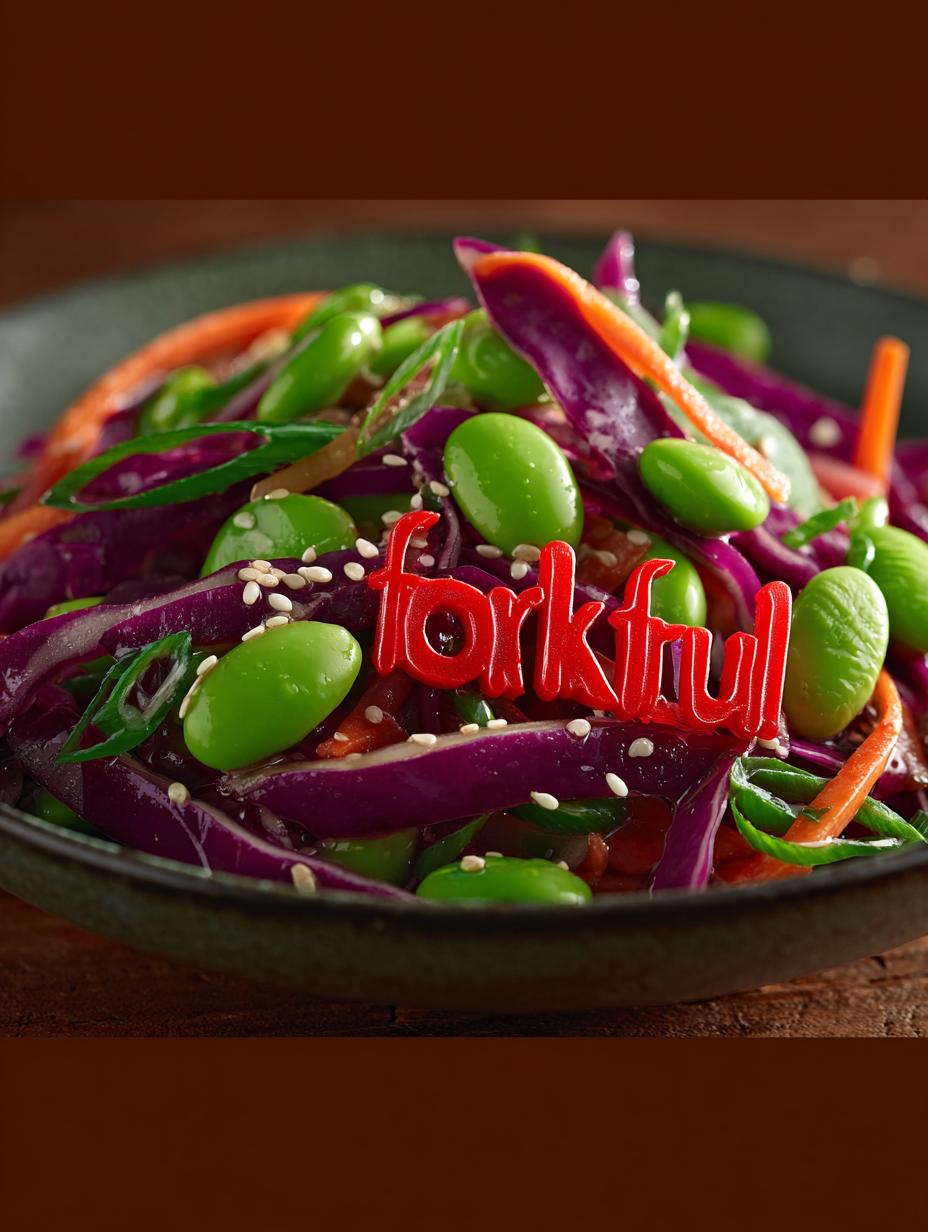 Cabbage Edamame Salad with Sesame Ginger Delight - Cabbage Edamame Salad with - main visual representation